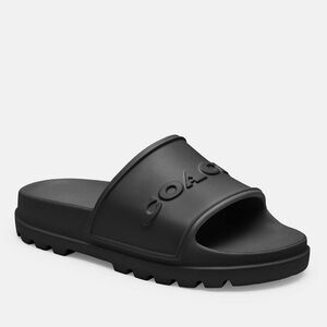 Coach Black Slide Sandals
